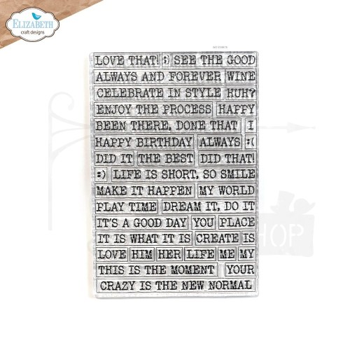 Stempel akrylowy Journal Phrases 03 38 elementów CS346 Elizabeth Craft Designs