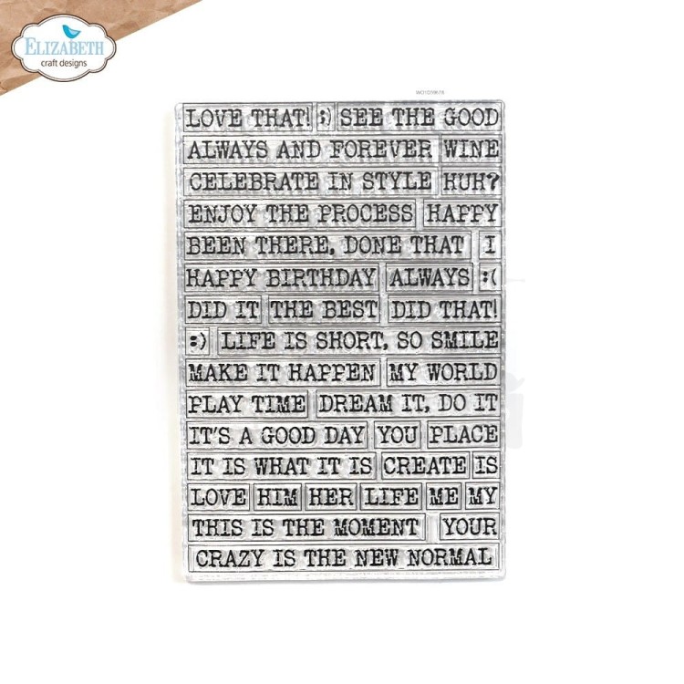 Stempel akrylowy Journal Phrases 03 38 elementów CS346 Elizabeth Craft Designs