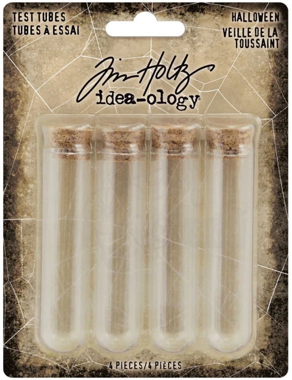 Ozdoby buteleczki Idea-Ology Test Tubes Halloween 4 sztuki TH94156 Tim Holtz