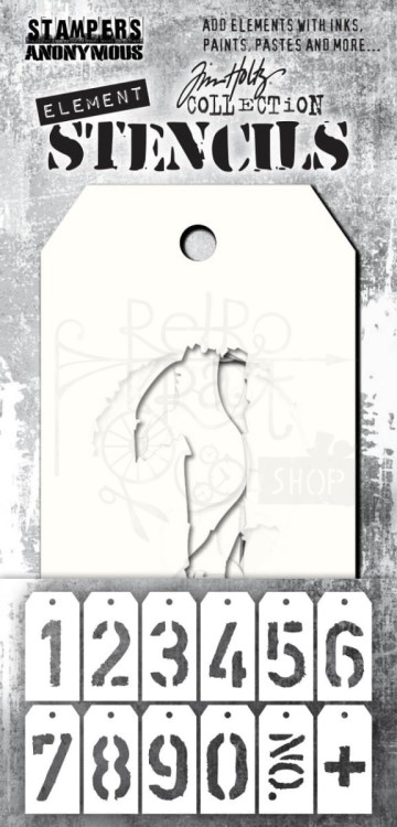Zestaw szablonów Element - Freight by Tim Holtz 12 sztuk EST002 Stampers Anonymous