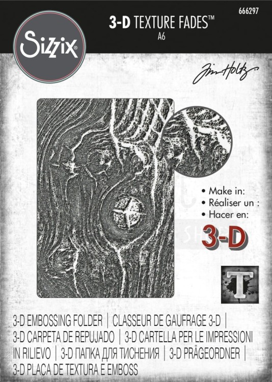 Folder do embossingu Woodgrain by Tim Holtz 666297 Sizzix