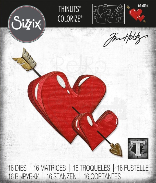 Wykrojnik Thinlits Lovestruck By Tim Holtz 16 elementów 665852 Sizzix