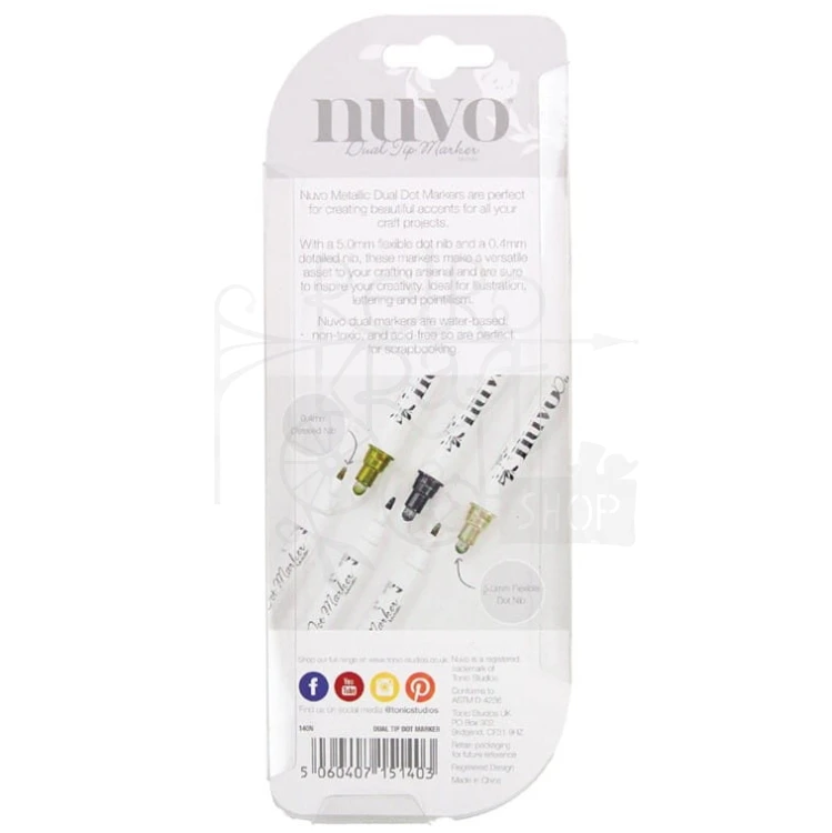 Pisaki dwustronne Metallic Dual Tip 3 szt 140N Nuvo