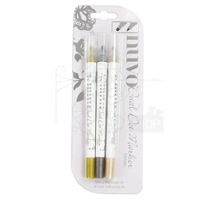 Pisaki dwustronne Metallic Dual Tip 3 szt 140N Nuvo