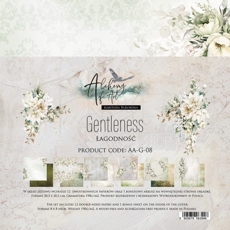 Zestaw papierów do scrapbookingu 20x20 Gentleness AA-G-08 Alchemy of Art