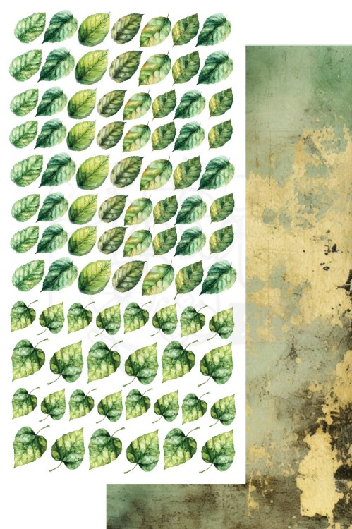 Zestaw papierów 15x30 dodatki do samodzielnego wycięcia Leaves Liście AA-LEAVES-01 Alchemy of Art