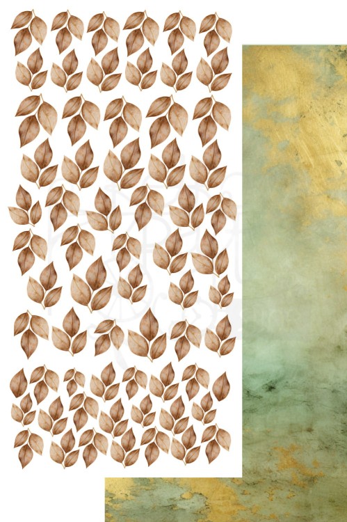 Zestaw papierów 15x30 dodatki do samodzielnego wycięcia Leaves Liście AA-LEAVES-01 Alchemy of Art