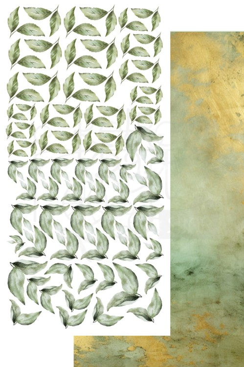 Zestaw papierów 15x30 dodatki do samodzielnego wycięcia Leaves Liście AA-LEAVES-01 Alchemy of Art