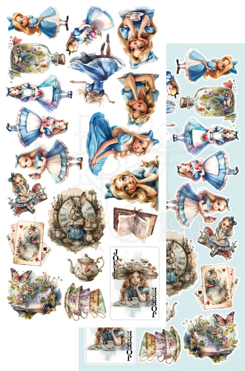 Zestaw papierów 15x30 dodatki do samodzielnego wycięcia Alice AA-ALICE-10 Alchemy of Art