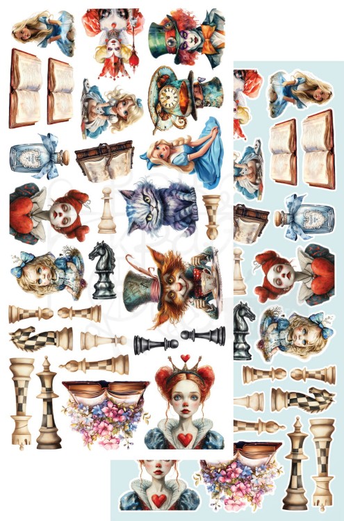 Zestaw papierów 15x30 dodatki do samodzielnego wycięcia Alice AA-ALICE-10 Alchemy of Art