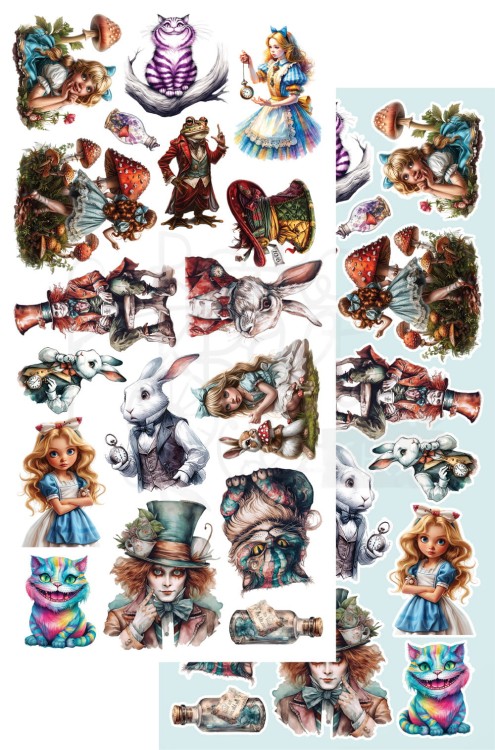 Zestaw papierów 15x30 dodatki do samodzielnego wycięcia Alice AA-ALICE-10 Alchemy of Art