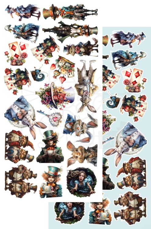 Zestaw papierów 15x30 dodatki do samodzielnego wycięcia Alice AA-ALICE-10 Alchemy of Art