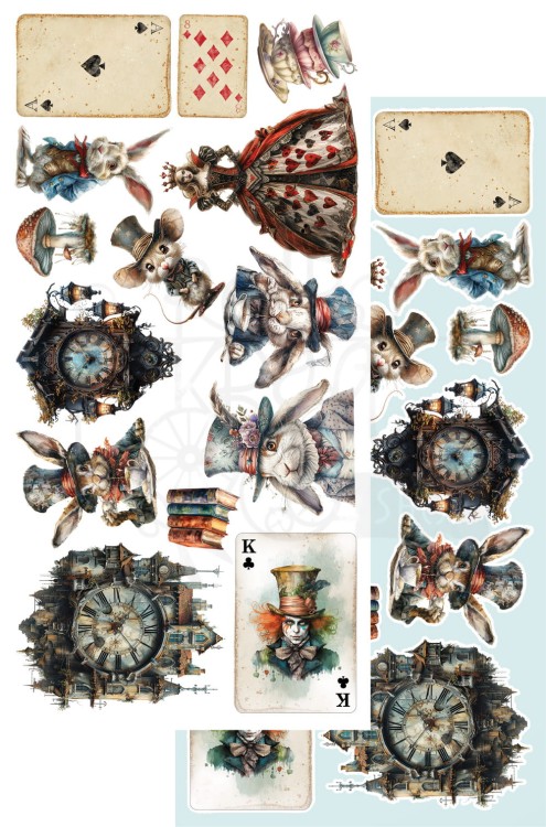 Zestaw papierów 15x30 dodatki do samodzielnego wycięcia Alice AA-ALICE-10 Alchemy of Art