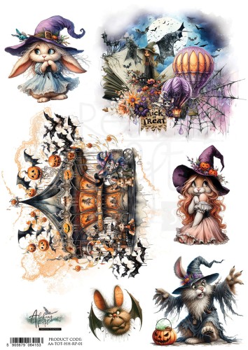 Papier ryżowy do decoupage A4 Trick or Traeat - Happy Halloween AA-TOT-HH-RP-01 Alchemy of Art