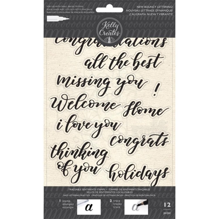Stempel akrylowy Bouncy Sentiments Napisy 12 elementów 351375 American Crafts