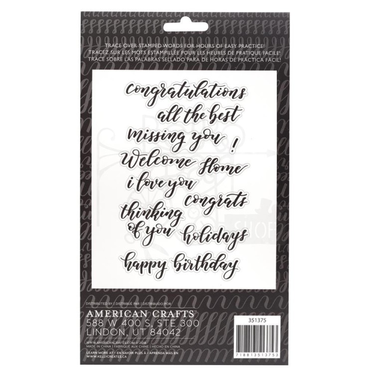 Stempel akrylowy Bouncy Sentiments Napisy 12 elementów 351375 American Crafts
