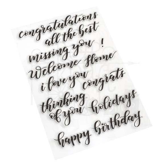 Stempel akrylowy Bouncy Sentiments Napisy 12 elementów 351375 American Crafts