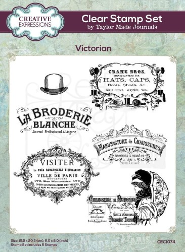 Stempel akrylowy Victorian by Taylor Made Journals 6 elementów CEC1074 Creative Expressions