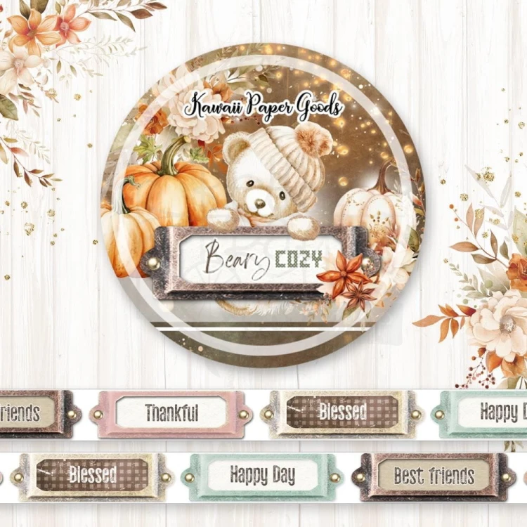 Taśma Washi Tape Beary Cozy 15mm x 5m MP-61479 Memory Place