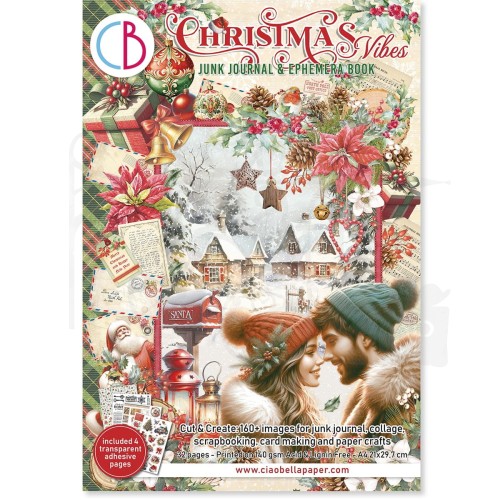 Zestaw papierów A4 Junk Journal &amp; Ephemera Book Christmas Vibes CBB003 Ciao Bella