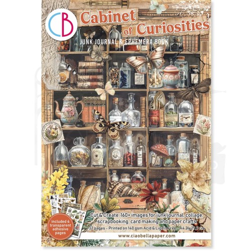 Zestaw papierów A4 Junk Journal &amp; Ephemera Book Cabinet of Curiosities CBB002 Ciao Bella