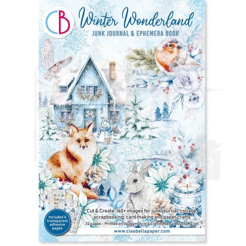 Zestaw papierów A4 Junk Journal &amp; Ephemera Book Winter Wonderland CBB001 Ciao Bella