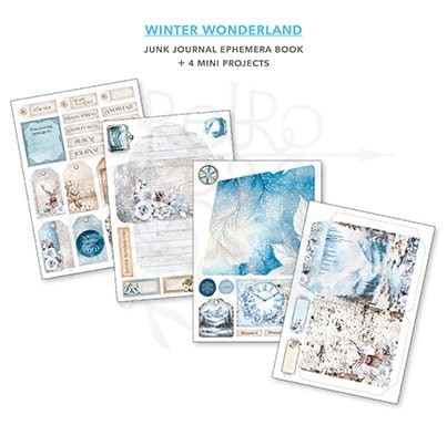 Zestaw papierów A4 Junk Journal &amp; Ephemera Book Winter Wonderland CBB001 Ciao Bella