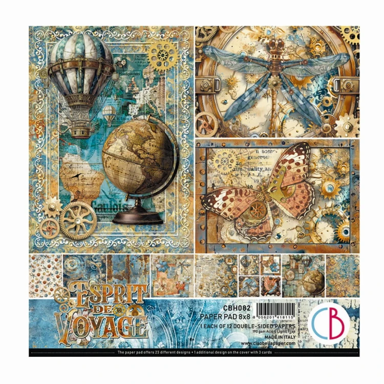 Zestaw papierów do scrapbookingu 20x20 Esprit de Voyage 12 arkuszy CBH082 Ciao Bella