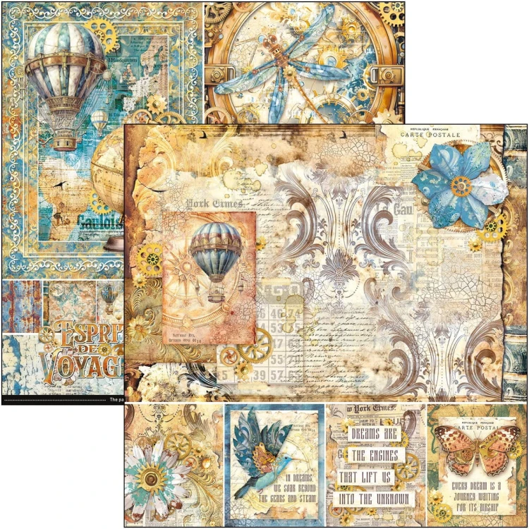 Zestaw papierów do scrapbookingu 20x20 Esprit de Voyage 12 arkuszy CBH082 Ciao Bella