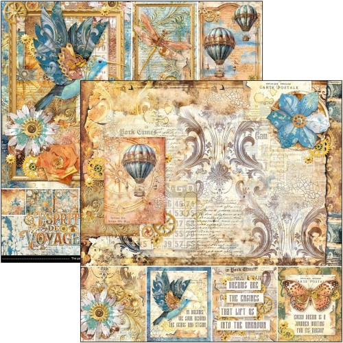 Zestaw papierów do scrapbookingu 30x30 Esprit de Voyage 12 arkuszy CBPM082 Ciao Bella