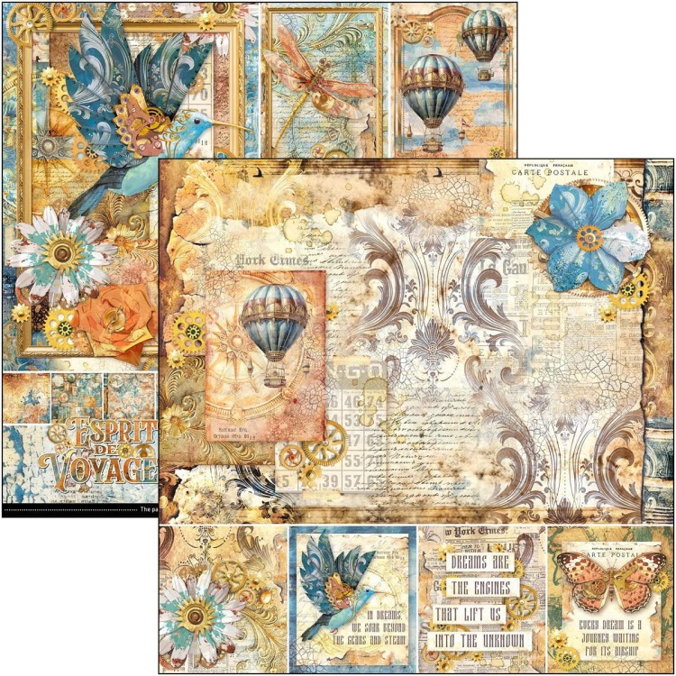Zestaw papierów do scrapbookingu 30x30 Esprit de Voyage 12 arkuszy CBPM082 Ciao Bella