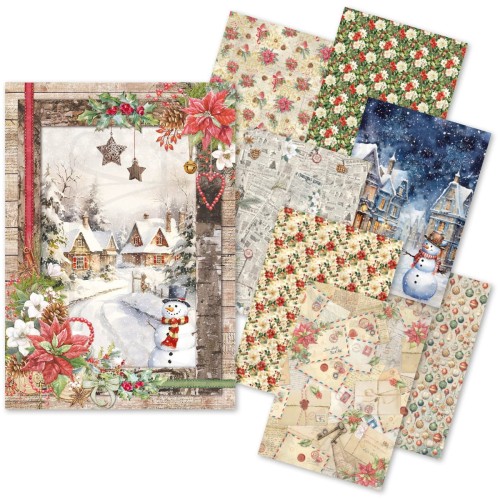 Zestaw papier ryżowych A5 Christmas Vibes 8 sztuk CBRS004 Ciao Bella