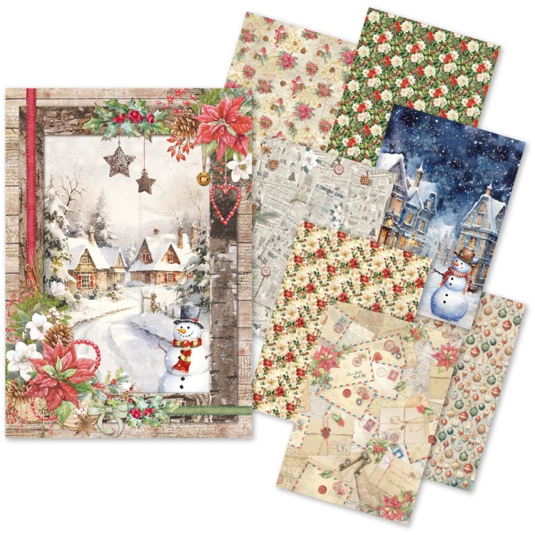 Zestaw papier ryżowych A5 Christmas Vibes 8 sztuk CBRS004 Ciao Bella