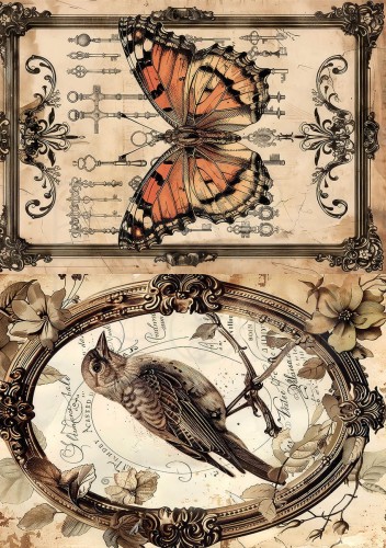 Zestaw papier ryżowych A5 Cabinet of Curiosities 8 sztuk CBRS003 Ciao Bella