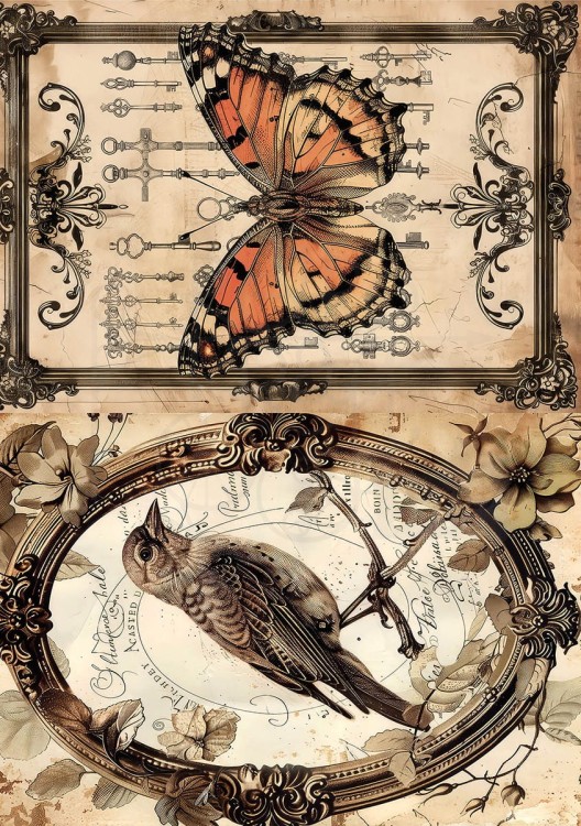 Zestaw papier ryżowych A5 Cabinet of Curiosities 8 sztuk CBRS003 Ciao Bella