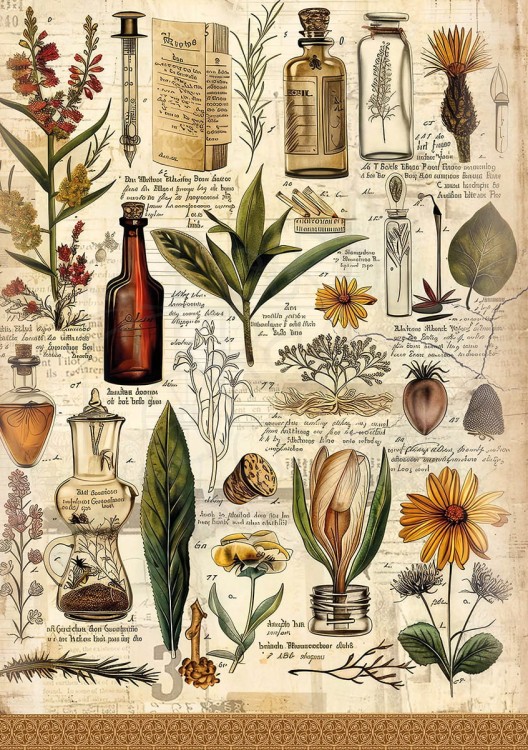 Zestaw papier ryżowych A5 Cabinet of Curiosities 8 sztuk CBRS003 Ciao Bella