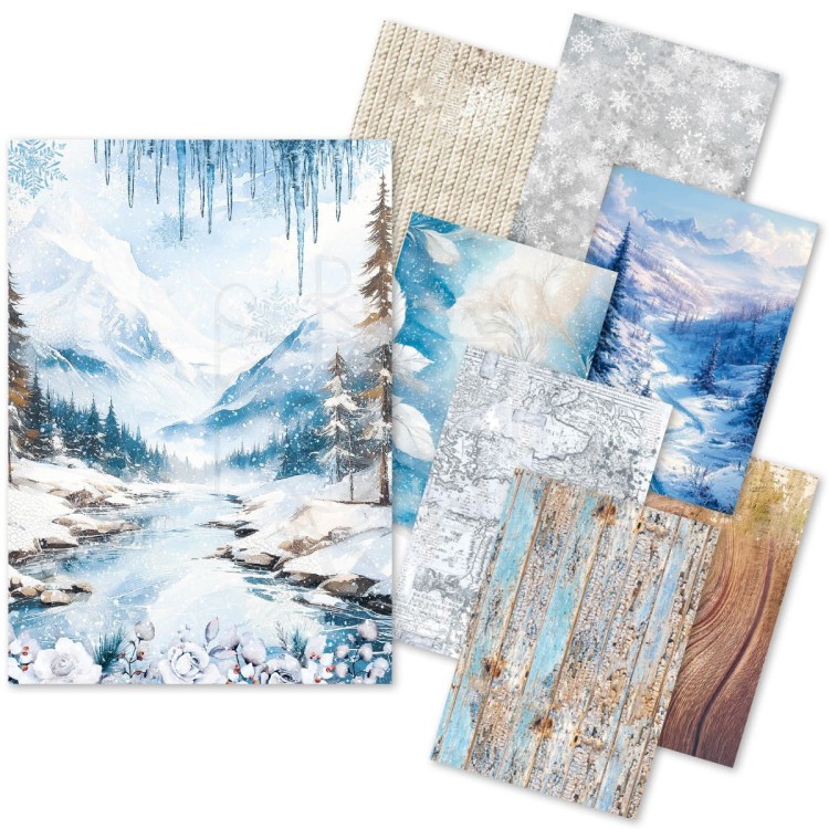 Zestaw papier ryżowych A5 Winter Wonderland 8 sztuk CBRS002 Ciao Bella