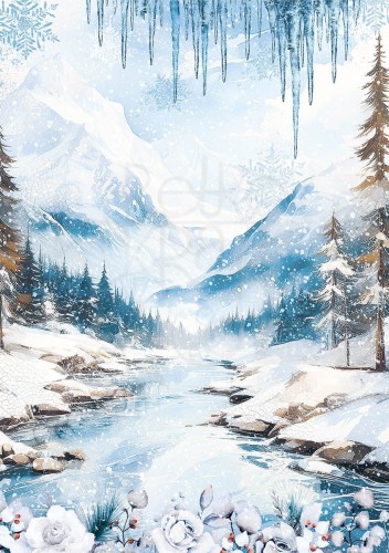 Zestaw papier ryżowych A5 Winter Wonderland 8 sztuk CBRS002 Ciao Bella