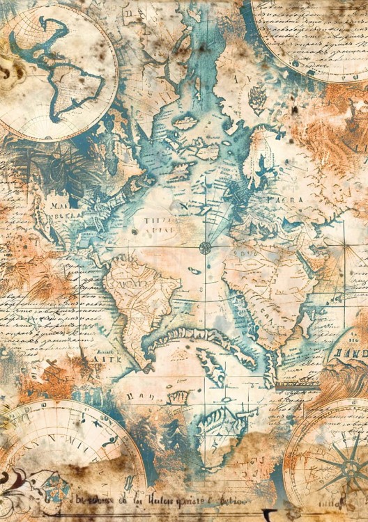 Zestaw papier ryżowych A5 Esprit de voyage 8 sztuk CBRS001 Ciao Bella