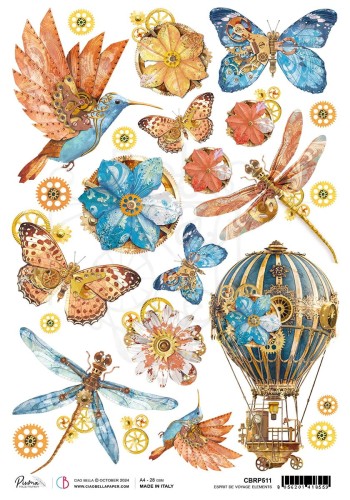 Papier ryżowy do decoupage A4 Esprit de voyage elements CBRP511 Ciao Bella