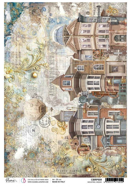 Papier ryżowy do decoupage A4 Industrial mirage CBRP509 Ciao Bella