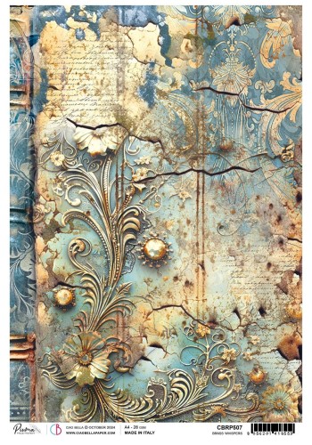 Papier ryżowy do decoupage A4 Brass whispers CBRP507 Ciao Bella