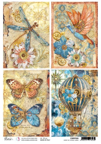 Papier ryżowy do decoupage A4 Esprit de voyage cards CBRP506 Ciao Bella