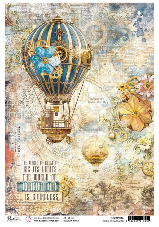 Papier ryżowy do decoupage A4 World of imagination CBRP504 Ciao Bella