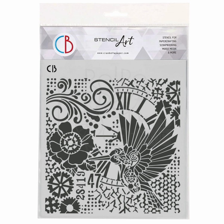 Szablon maska 20x20cm Clockwork Whimsy MS8-059 Ciao Bella