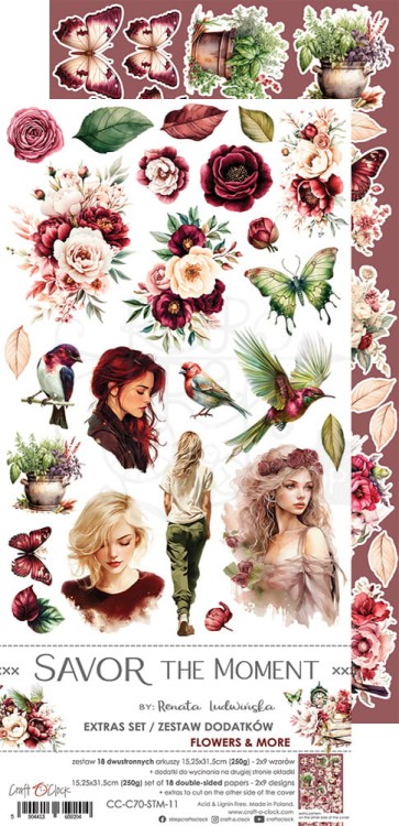 Zestaw dodatków 15x30 Savor The Moment Flowers CC-C70-STM-11 Craft O'Clock