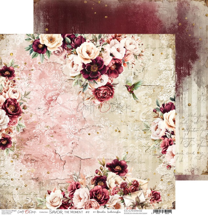 Zestaw papierów do scrapbookingu 30x30 Savor The Moment CC-C70-STM-00 Craft O'Clock