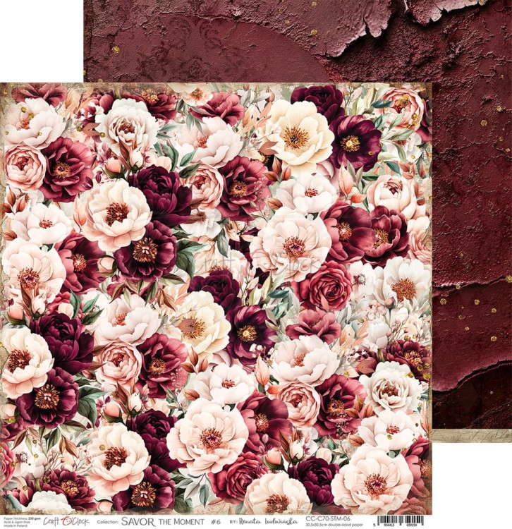 Zestaw papierów do scrapbookingu 30x30 Savor The Moment CC-C70-STM-00 Craft O'Clock