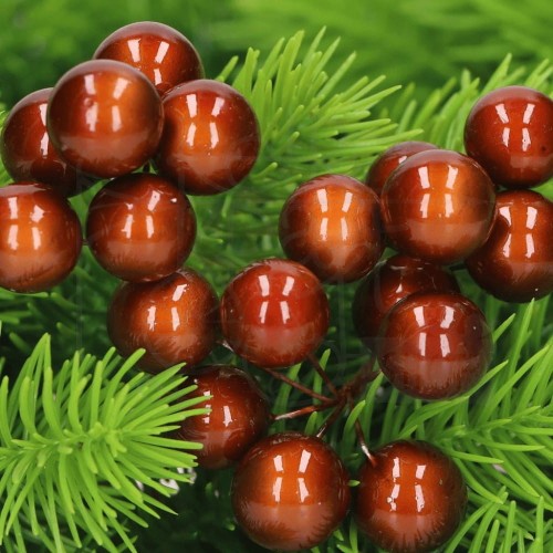 Kulki na druciku brązowe duże 1.6cm 6szt