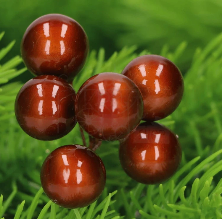 Kulki na druciku brązowe duże 1.6cm 6szt